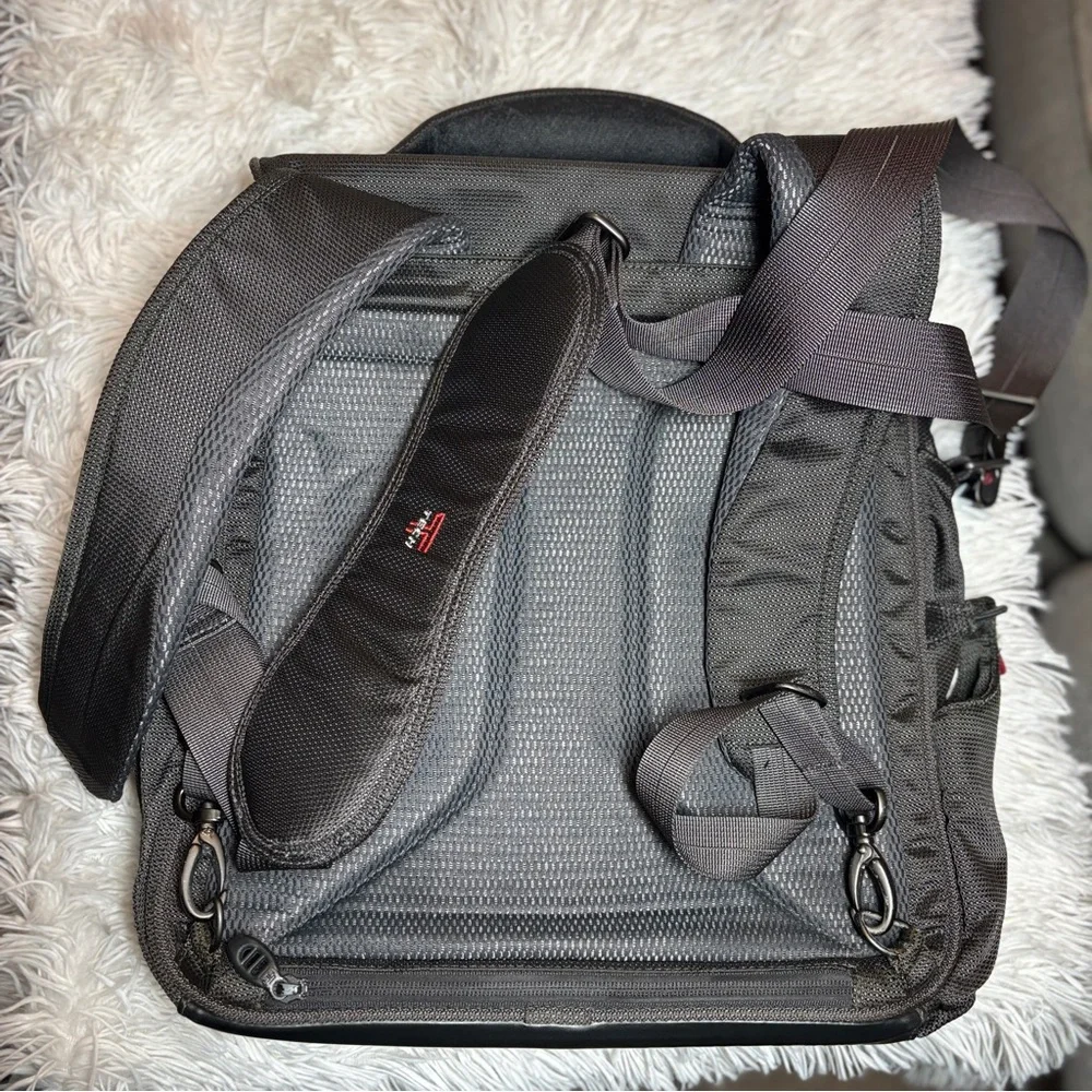 TUMI T Tech Pulse Norfolk Laptop Brief Messenger Backpack Dark Gray 5589GRH $525